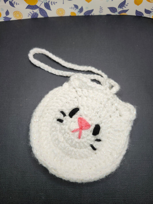 Cat Coin Purse - White